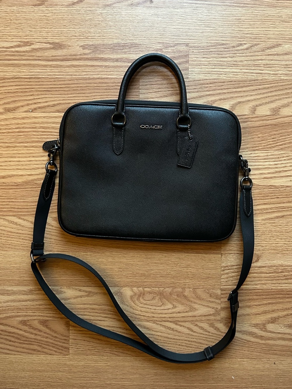 COACH Men Black Liam Compact Brief Bag